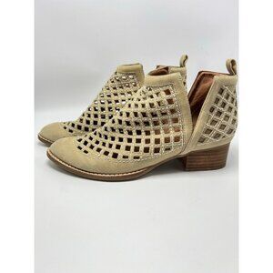 Jeffrey Campbell Taggart beige cage leather booties